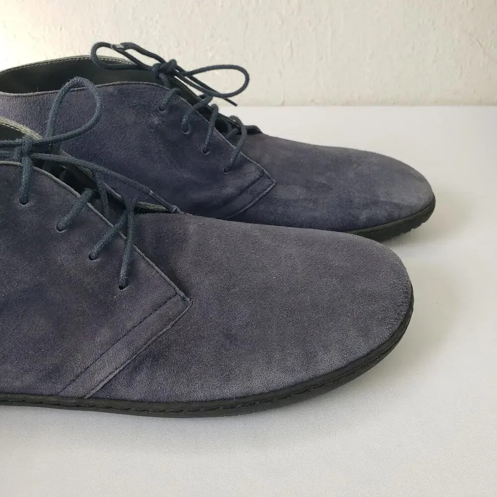Groundies Milano Urban Barefoot Shoes Boots Size EU 45 US 12 Mens Blue Suede